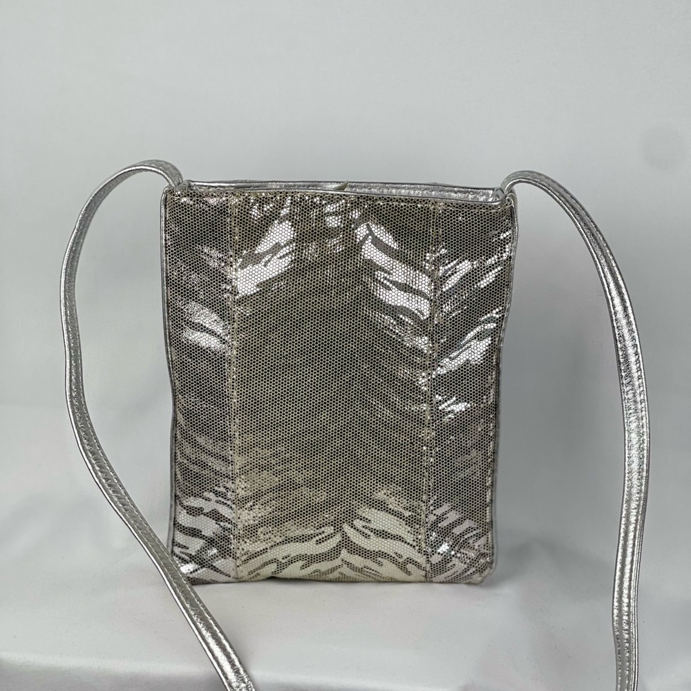Dawli Genuine Leather Crossbody Bag | Animal Print | Silver